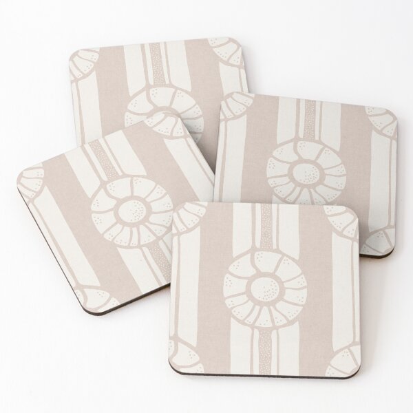 Item preview, Blush Beige Nautical Shell Cabana Stripes designed and sold by RenattaZare.