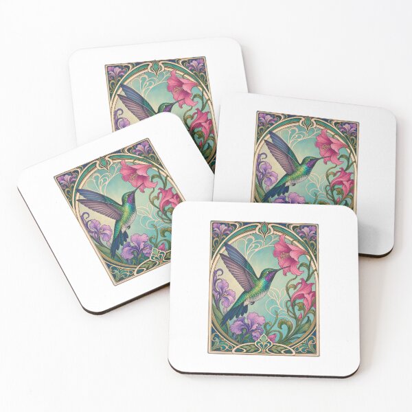 Item preview, Hummingbird Art Nouveau Floral Bird Lover designed and sold by AntiqueImages.