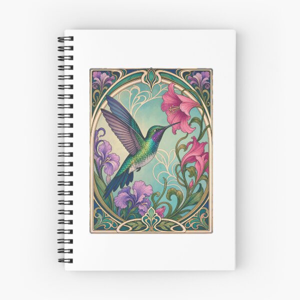 Item preview, Hummingbird Art Nouveau Floral Bird Lover designed and sold by AntiqueImages.