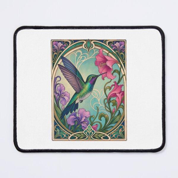 Item preview, Hummingbird Art Nouveau Floral Bird Lover designed and sold by AntiqueImages.