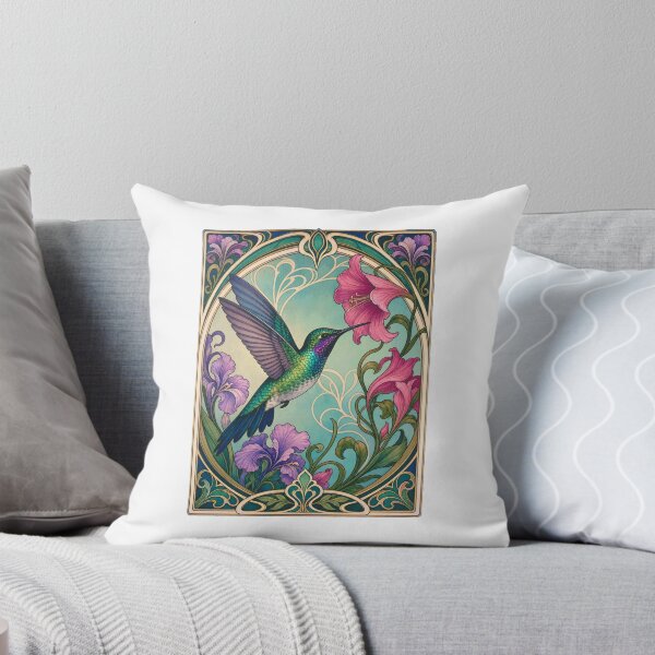 Item preview, Hummingbird Art Nouveau Floral Bird Lover designed and sold by AntiqueImages.