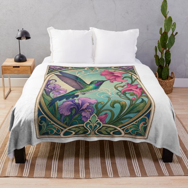 Item preview, Hummingbird Art Nouveau Floral Bird Lover designed and sold by AntiqueImages.