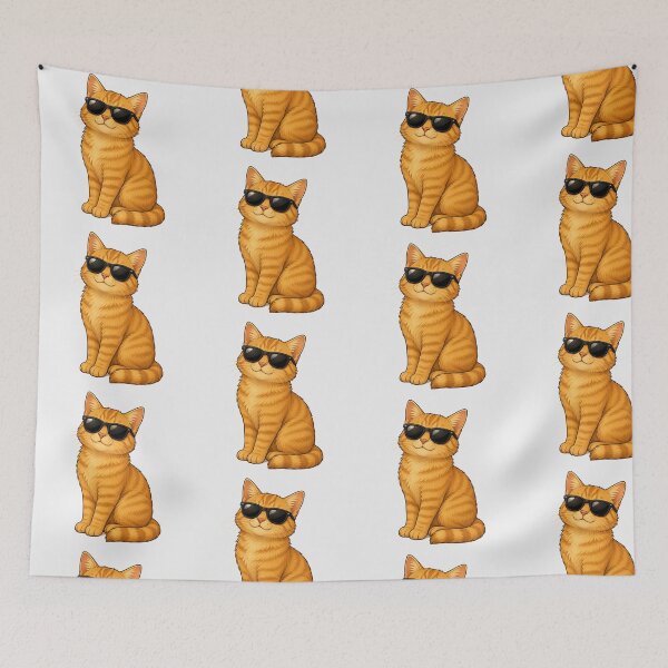 Item preview, Cool Orange Tabby Cat Wearing Sunglasses Kawaii Summer Art designed and sold by Seculinator.