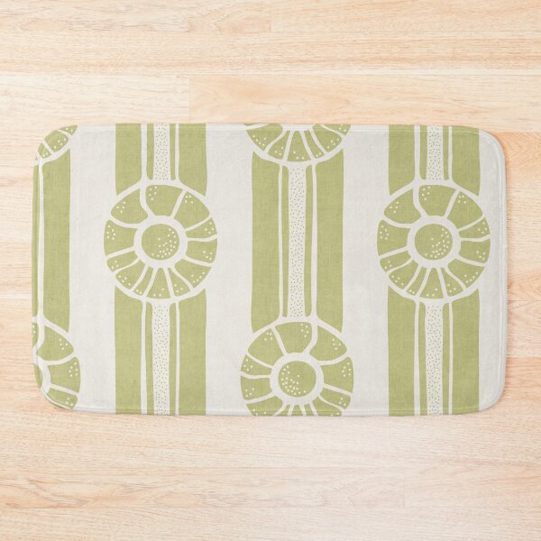 Item preview, Green Nautical Shell Cabana Stripes designed and sold by RenattaZare.