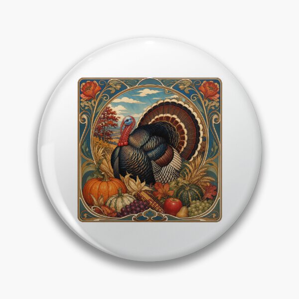 Item preview, Thanksgiving Turkey Autumn Art Nouveau designed and sold by AntiqueImages.