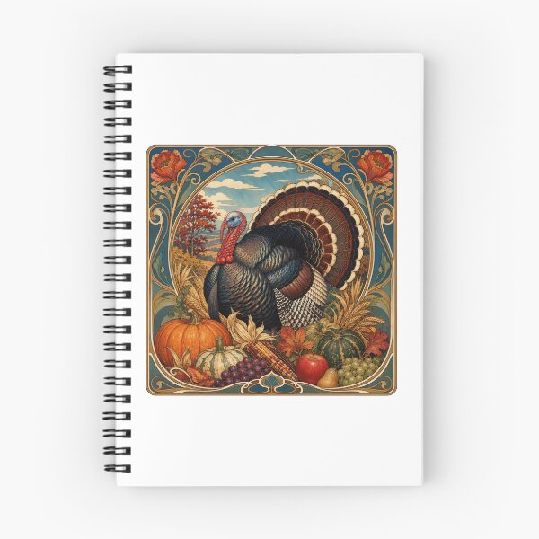 Item preview, Thanksgiving Turkey Autumn Art Nouveau designed and sold by AntiqueImages.