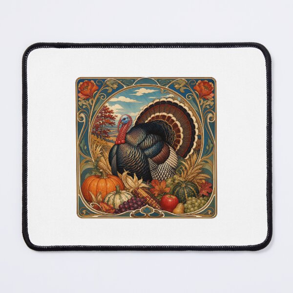 Item preview, Thanksgiving Turkey Autumn Art Nouveau designed and sold by AntiqueImages.