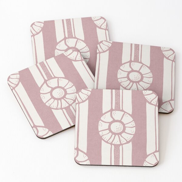 Item preview, Pastel Pink Nautical Shell Cabana Stripes designed and sold by RenattaZare.