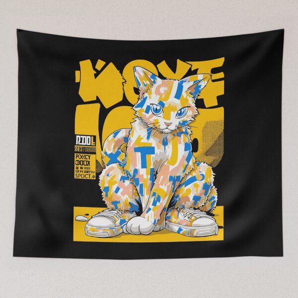Item preview, Graffiti Streetwear Cat Wearing Sneakers Graphic designed and sold by InkmotiveStudio.