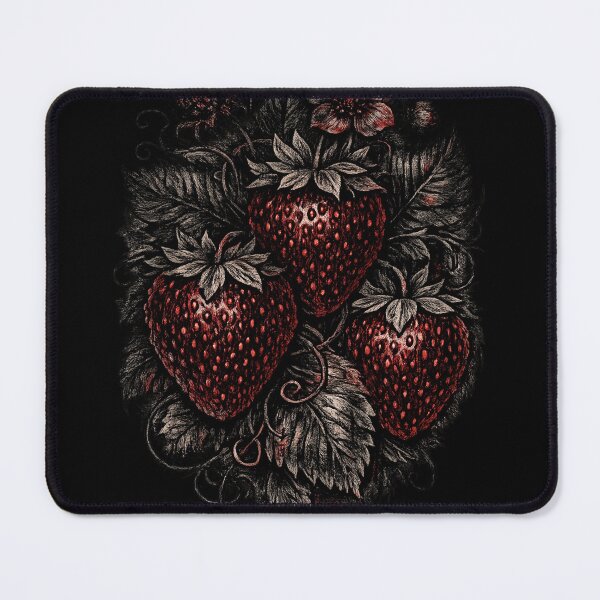 Item preview, Gothic Dark Botanical Strawberry – Dark Academia Nature Engraving Art | Dark Aesthetic Gift designed and sold by irfanshikh.