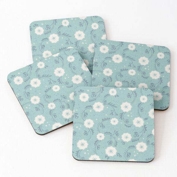 Item preview, Dusty Aqua Dandelion Floral Toss designed and sold by RenattaZare.