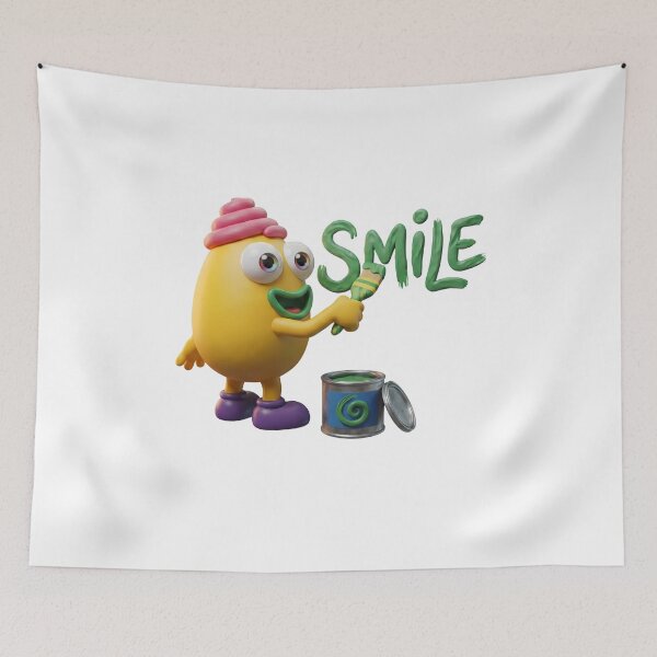 Item preview, Cute 3D Clay Monster Painting a Smile - Positive Vibes designed and sold by mini-mute.