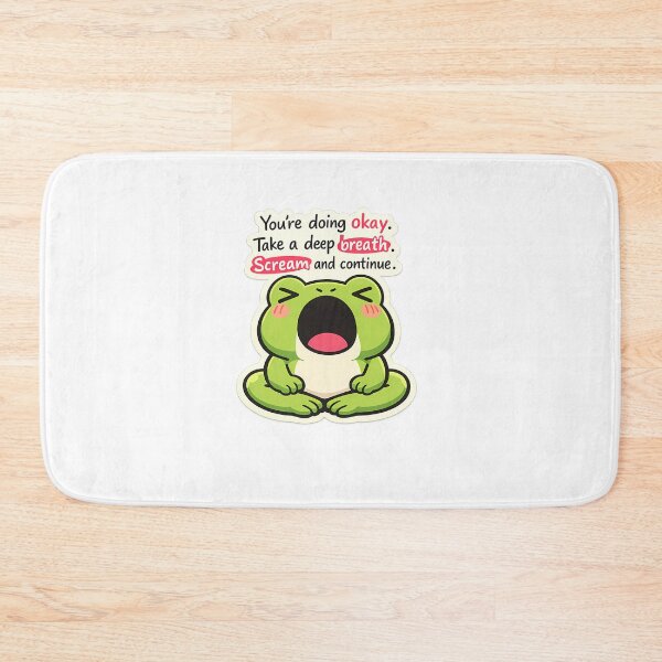 Item preview, Cute Yoga Frog Screaming Take A Deep Breath Sticker designed and sold by MIROUZ2000.