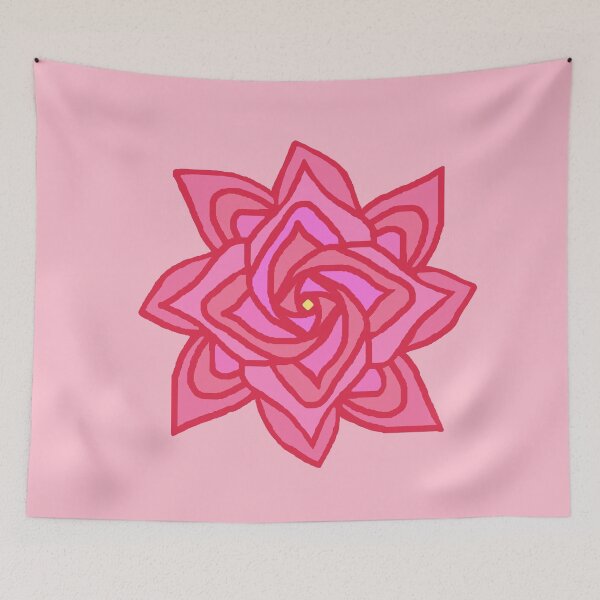 Item preview, A Single Geometrical Pink Rose Flower designed and sold by CDPrintsDesigns.