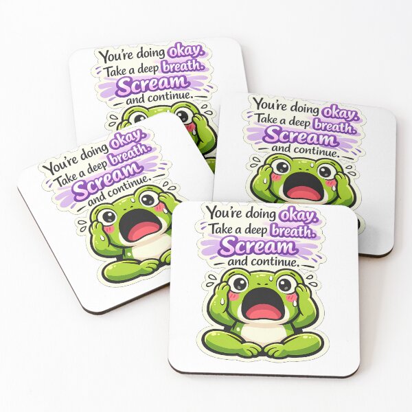 Item preview, Stressed Green Frog Screaming Funny Burnout Sticker designed and sold by MIROUZ2000.