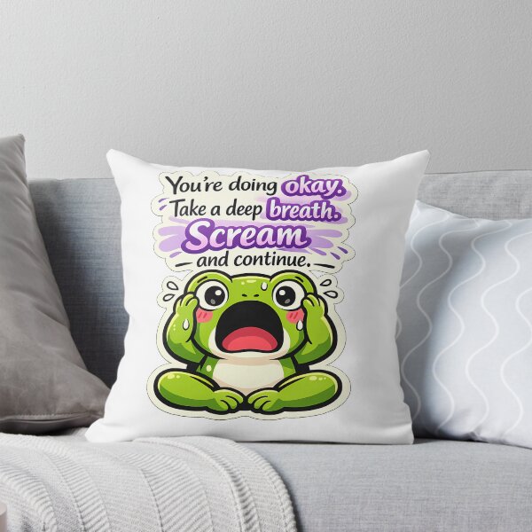 Item preview, Stressed Green Frog Screaming Funny Burnout Sticker designed and sold by MIROUZ2000.