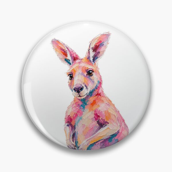 Item preview, Cute Colorful Kangaroo – Modern Palette Knife Animal Painting designed and sold by SLGA-Designs.
