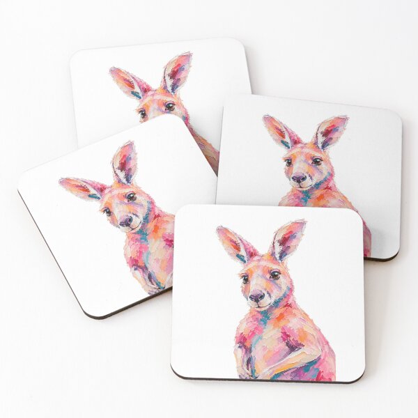 Item preview, Cute Colorful Kangaroo – Modern Palette Knife Animal Painting designed and sold by SLGA-Designs.