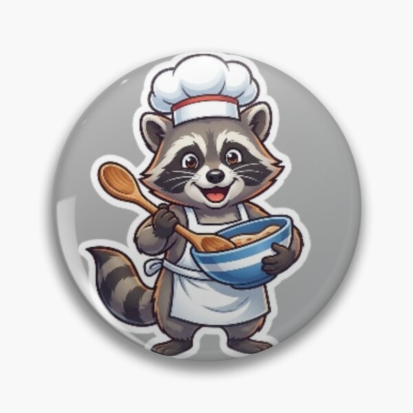 Item preview, Cute Chef Raccoon Sticker designed and sold by UniqueDesigningshop .