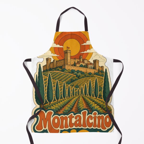Item preview, Montalcino Italy Travel Souvenir - Retro Illustration designed and sold by VisualArtsOasis.
