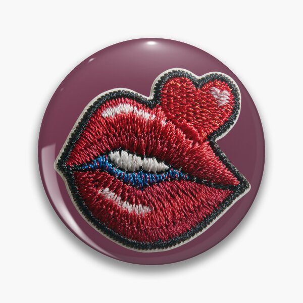 Item preview,  Red Kiss Lips Embroidery Pop Art designed and sold by MegaNovaArt.