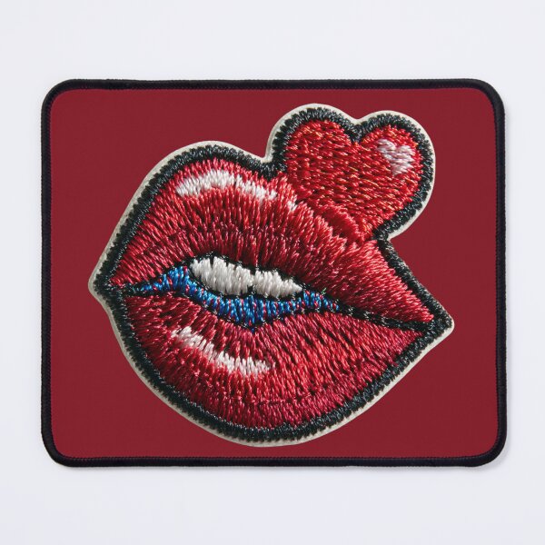 Item preview,  Red Kiss Lips Embroidery Pop Art designed and sold by MegaNovaArt.