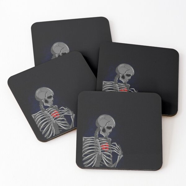 Item preview, Sad Skeleton with Broken Heart Illustration - Moody Dark Aesthetic designed and sold by GrimNest.