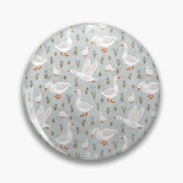 Item preview, Nursery Cute Whimsical Country Farm Geese and Goslings in Pastel Aqua designed and sold by EliveraDesigns.