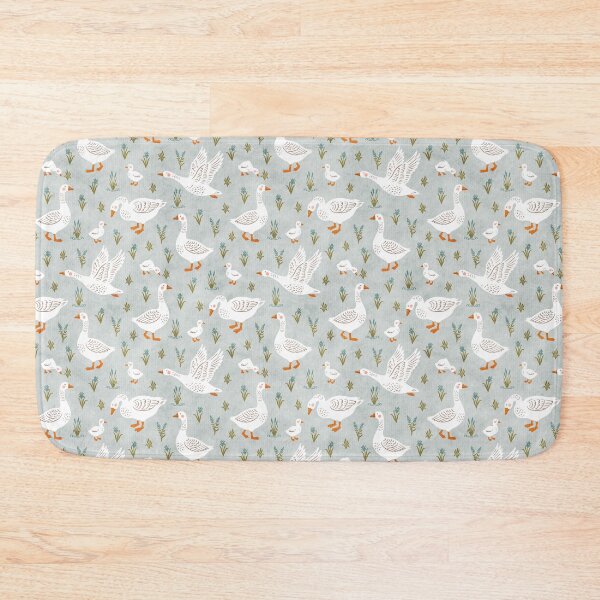 Item preview, Nursery Cute Whimsical Country Farm Geese and Goslings in Pastel Aqua designed and sold by EliveraDesigns.
