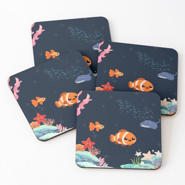 Item preview, Cute Ocean Life Kawaii Fish Coral Reef Under The Sea Art designed and sold by Kidix Arts.
