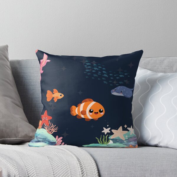 Item preview, Cute Ocean Life Kawaii Fish Coral Reef Under The Sea Art designed and sold by Kidix Arts.