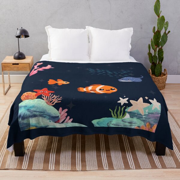 Item preview, Cute Ocean Life Kawaii Fish Coral Reef Under The Sea Art designed and sold by Kidix Arts.