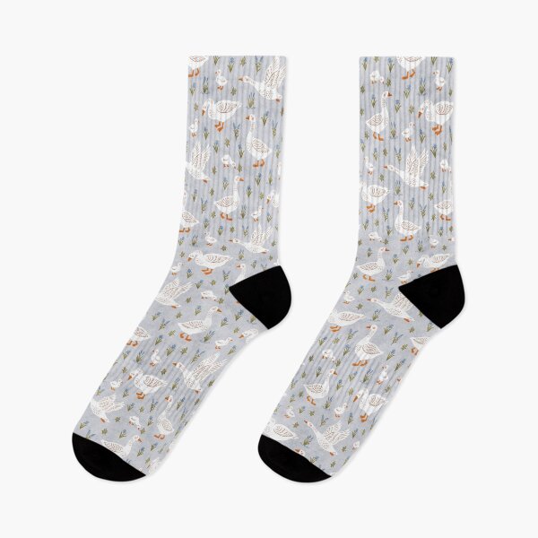 Item preview, Nursery Cute Whimsical Country Farm Geese and Goslings in Pastel Blue designed and sold by EliveraDesigns.