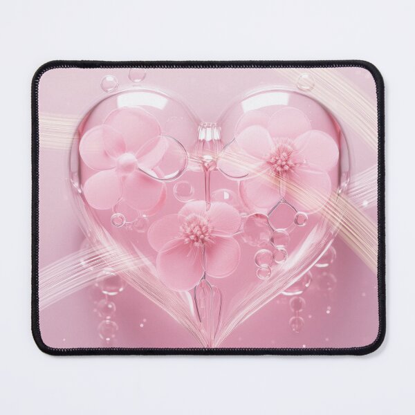 Item preview, Transparent pink flower heart designed and sold by yunee.