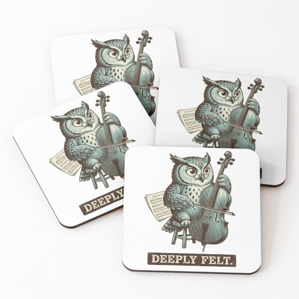Item preview, Owl Cello Elegant Tee designed and sold by Ortsas.
