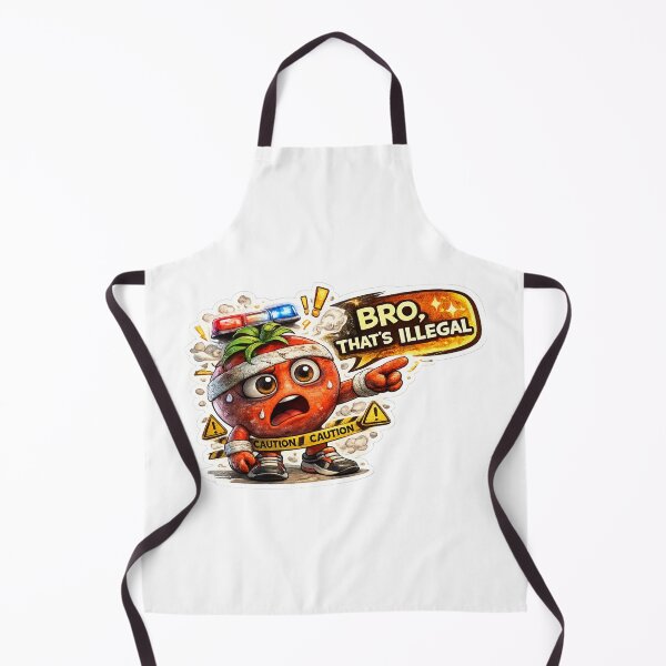 Item preview, Bro That's Illegal Funny Tomato Police Cartoon designed and sold by Bhinfy.