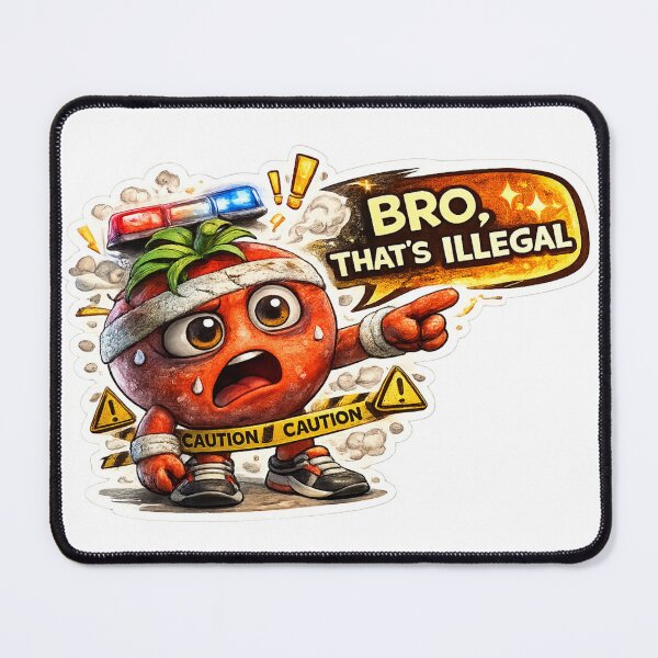 Item preview, Bro That's Illegal Funny Tomato Police Cartoon designed and sold by Bhinfy.