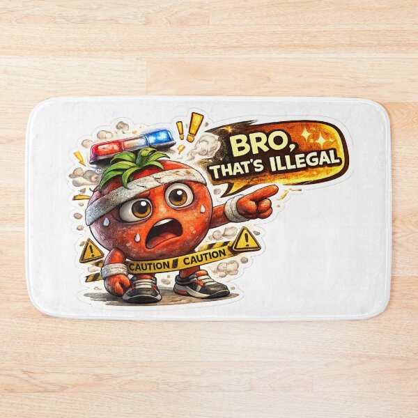 Item preview, Bro That's Illegal Funny Tomato Police Cartoon designed and sold by Bhinfy.