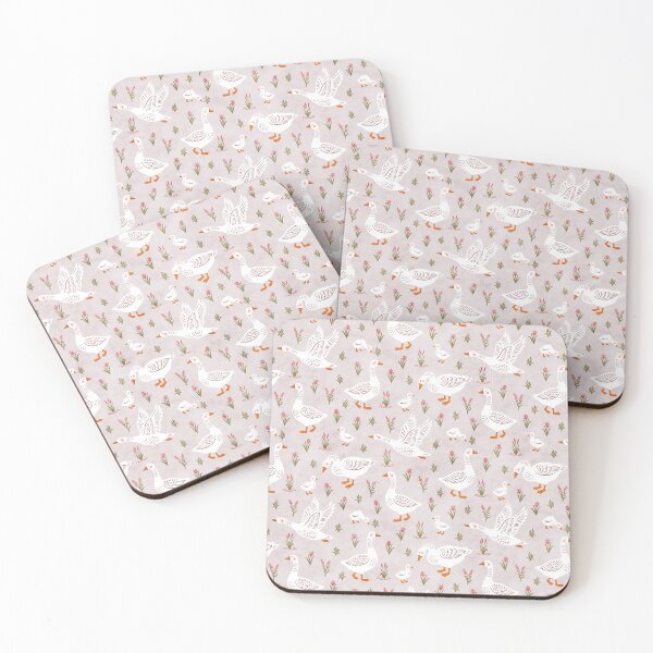 Item preview, Nursery Cute Whimsical Country Farm Geese and Goslings in Pastel Pink designed and sold by EliveraDesigns.