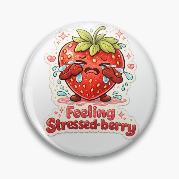 Item preview, Feeling Stressed-berry Crying Strawberry Pun – Funny Relatable Stress Humor Art | Stress Relief Gift designed and sold by irfanshikh.