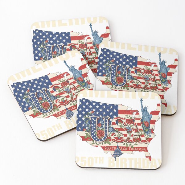 Item preview, America USA 250th Birthday Vintage Patriotic Flag designed and sold by varin-studio.