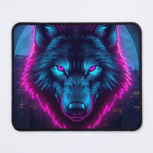 Item preview, Neon Wolf Cyberpunk Synthwave Design designed and sold by BalkanDesigns09.