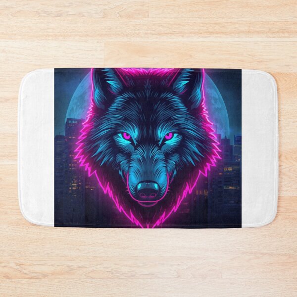 Item preview, Neon Wolf Cyberpunk Synthwave Design designed and sold by BalkanDesigns09.