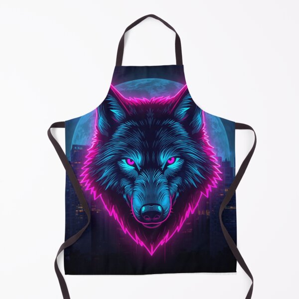 Item preview, Neon Wolf Cyberpunk Synthwave Design designed and sold by BalkanDesigns09.