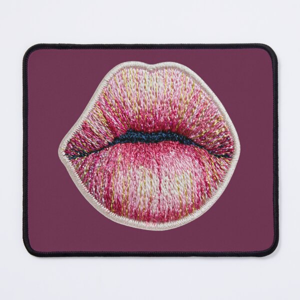 Item preview, Pink Lips Embroidery Pop Art designed and sold by MegaNovaArt.