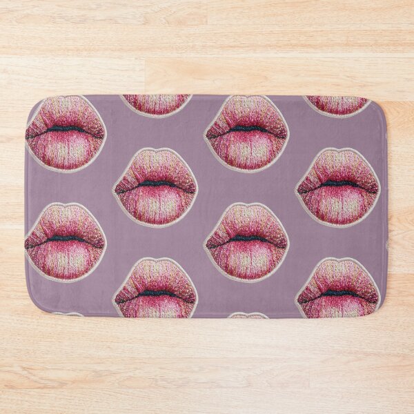 Item preview, Pink Lips Embroidery Pop Art designed and sold by MegaNovaArt.