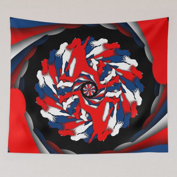 Item preview, Female Soccer Player in Motion - Red, White and Blue Football Art designed and sold by BlackthornDsign.