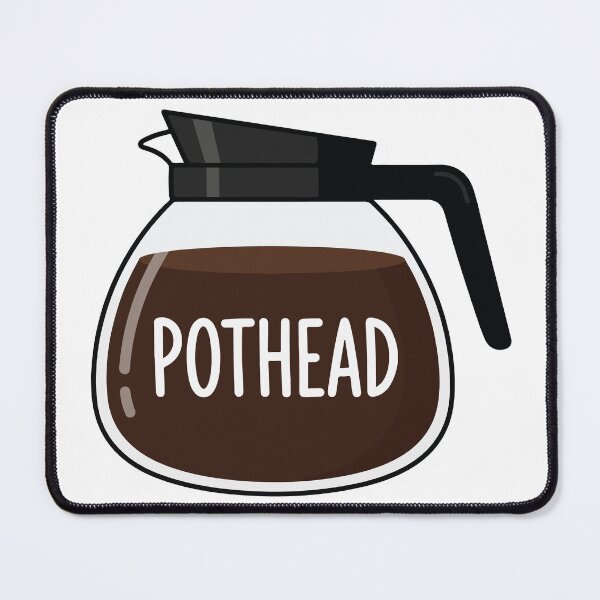 Item preview, Coffee pot , carafe decal with Pothead pun, caffeine lover graphic, funny morning brew illustration designed and sold by raedattia.