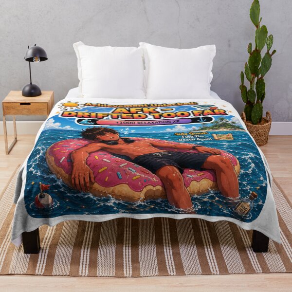 Item preview, Achievement Unlocked AFK Drifted Too Far – Anime Gamer Asleep on Donut Float designed and sold by DailyStruggleCo.