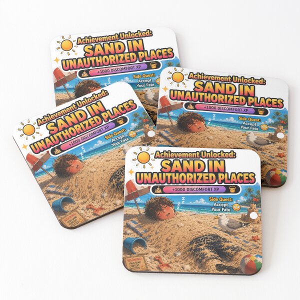 Item preview, Achievement Unlocked Sand In Unauthorized Places – Anime Gamer Buried in Sand designed and sold by DailyStruggleCo.